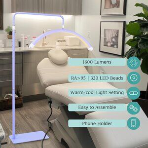 Toyshi 28" Eyelash LED Lamp, Half Moon Design, for Lash Extensions & Beauty